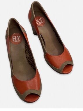 FLY LONDON peep toe wedges